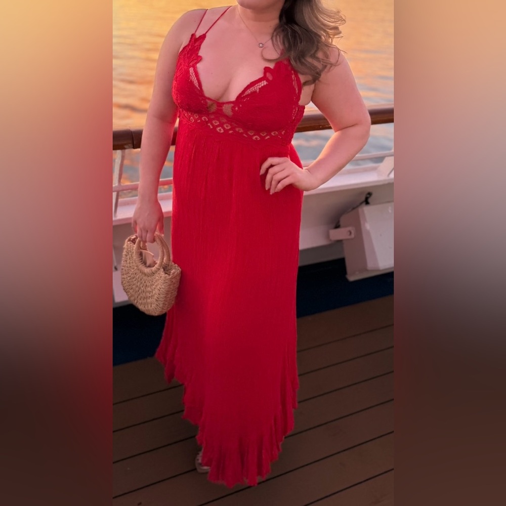 Red Free people dress